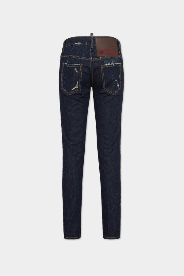DSQUARED2｜DARK CRINKLE WASH MEDIUM WAIST JENNIFER JEANS Women's Jeans