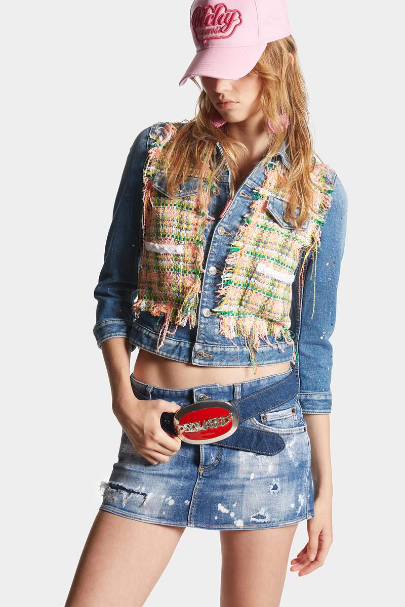 DSQUARED2｜MEDIUM SPOTS WASH JEANS JACKET Women's Denim Jacket