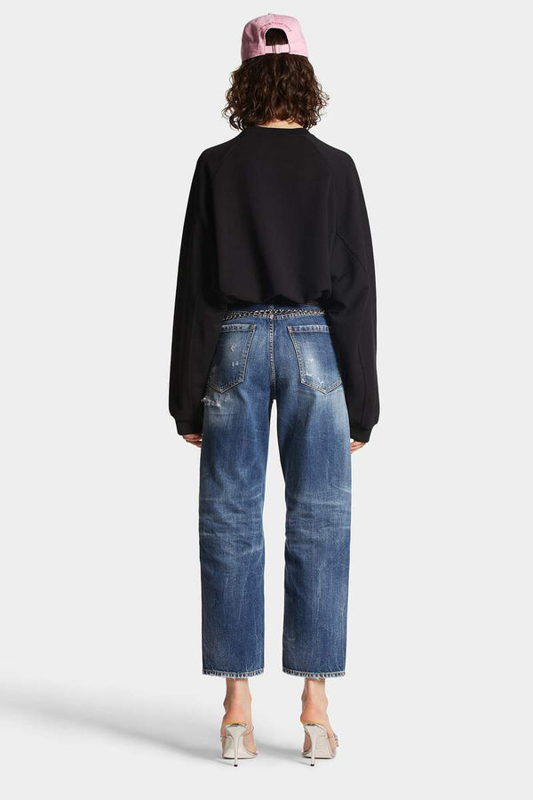 DSQUARED2｜DARK RIPPED WASH BOSTON JEANS Women's Jeans