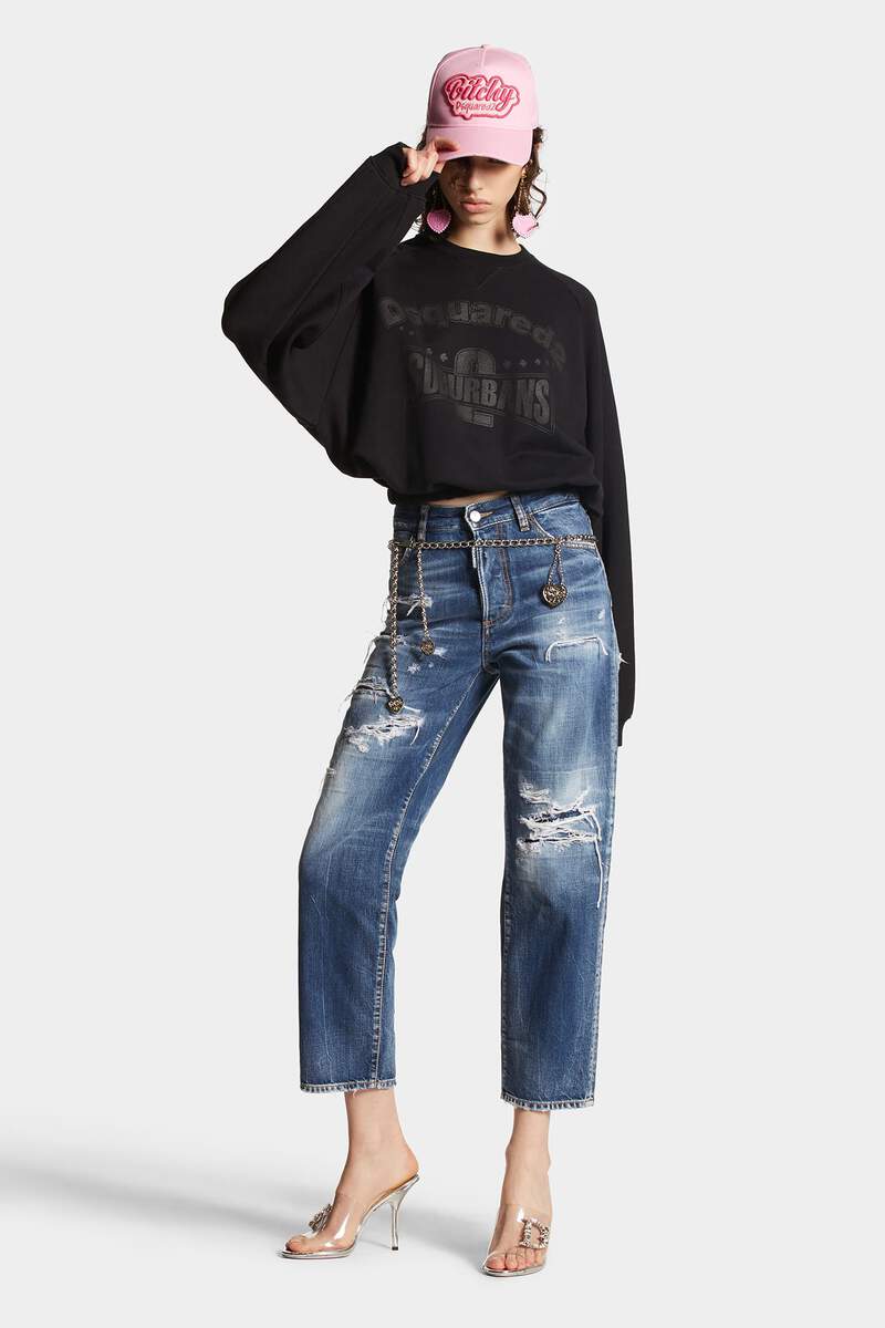 DSQUARED2｜DARK RIPPED WASH BOSTON JEANS Women's Jeans