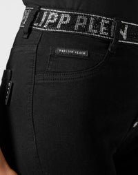 Philipp Plein｜High Waist Jeggings Crystal Women's Stretch Jeans