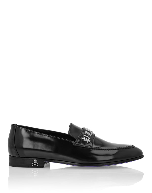 Philipp Plein｜Leather Moccasin Gothic Plein Men's Shoes