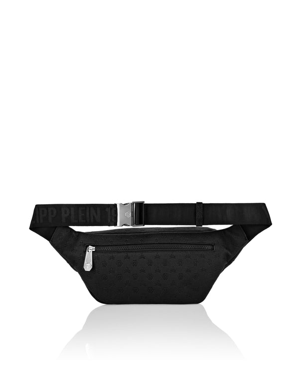 Philipp Plein｜Canvas/Leather Fanny Bag Monogram Fanny Pack