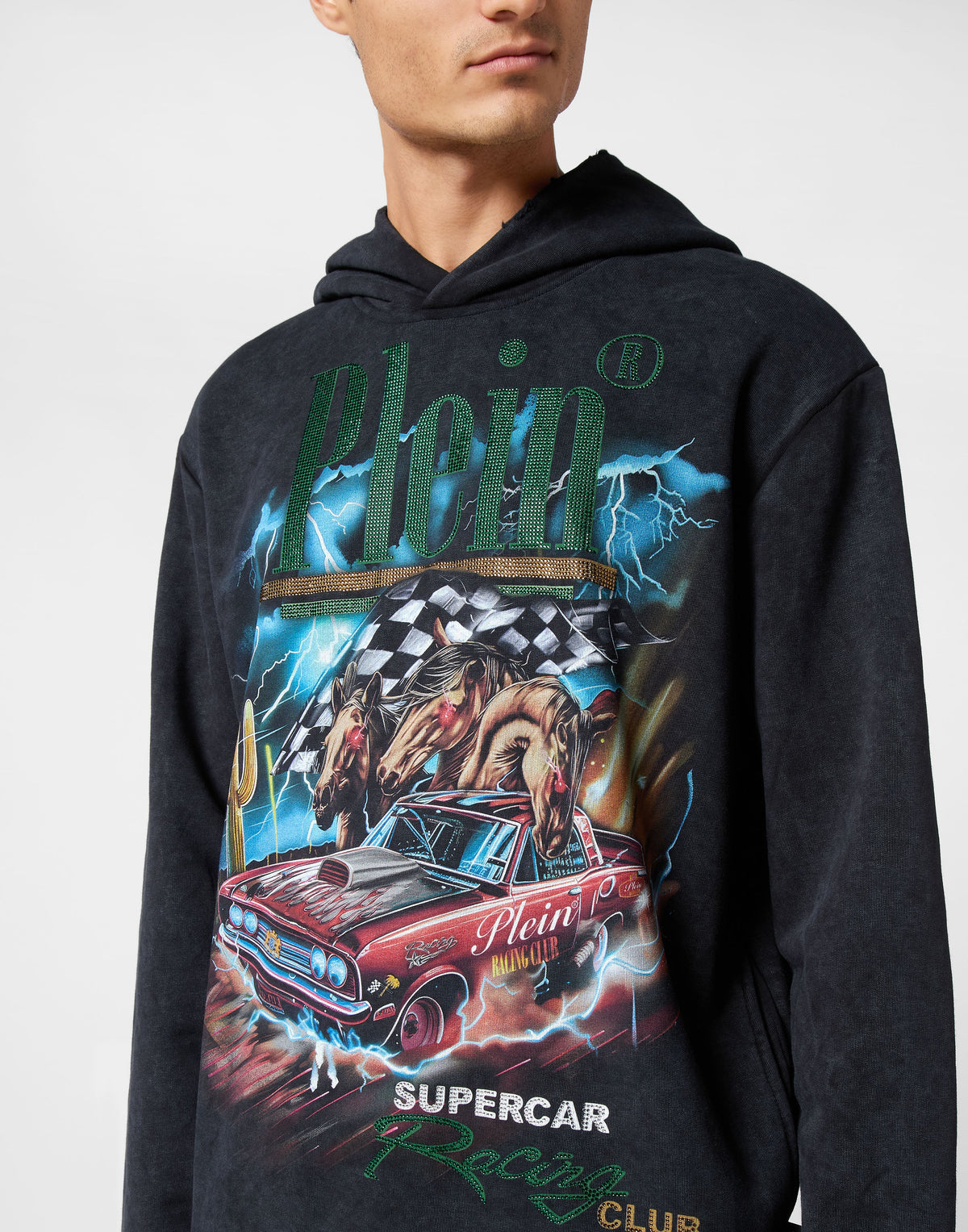 Philipp Plein｜Hoodie Sweatshirt LS Racing Club Men's Hoodie