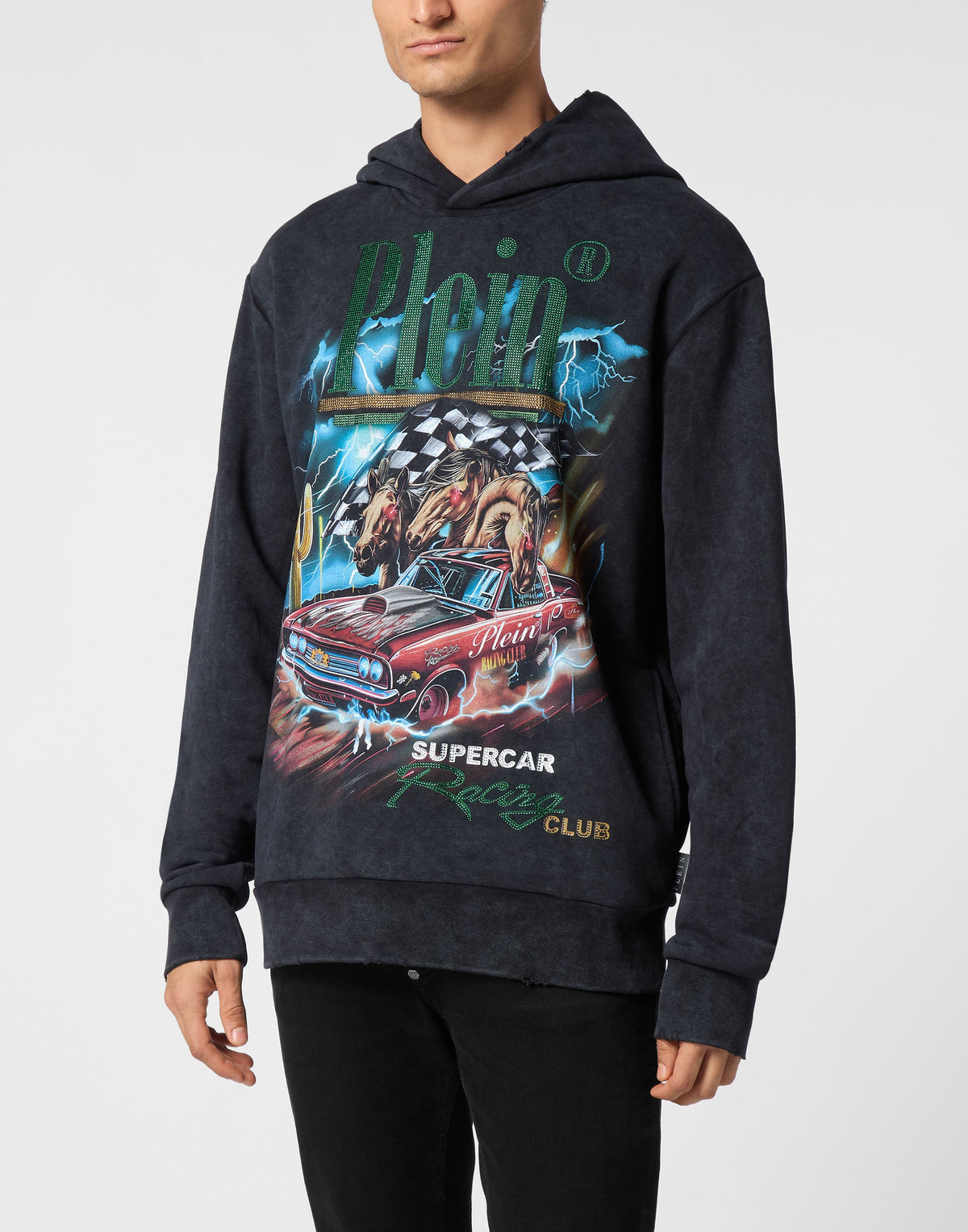 Philipp Plein｜Hoodie Sweatshirt LS Racing Club Men's Hoodie