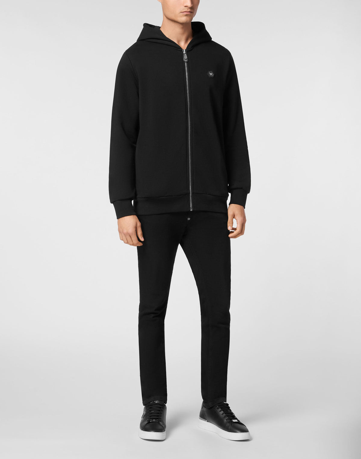 Philipp Plein｜Hoodie Sweatjacket LS Strass Skull Men's Hooded Jacket