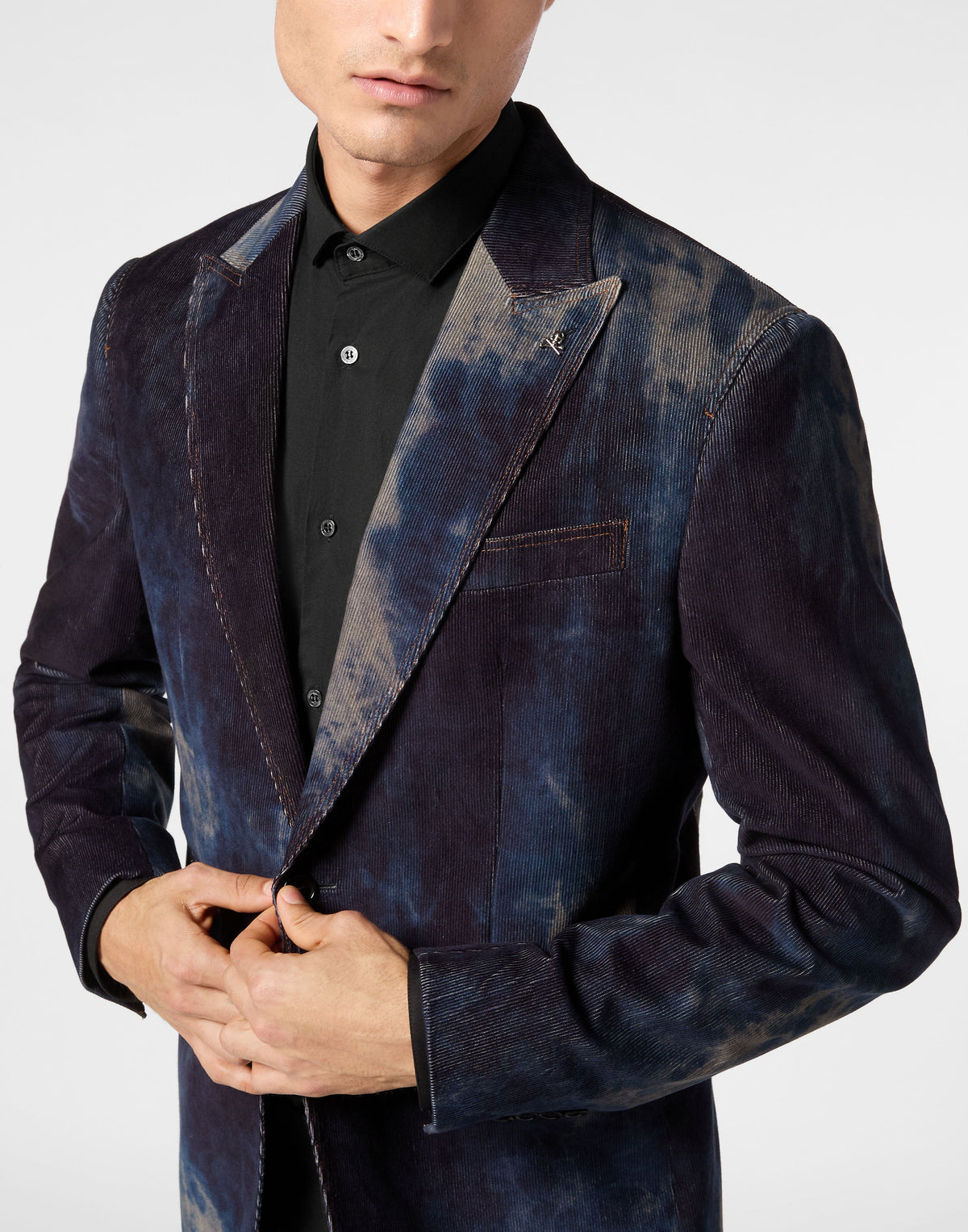 Philipp Plein｜Bleached Velvet Blazer Gigolò Fit Men's Blazer