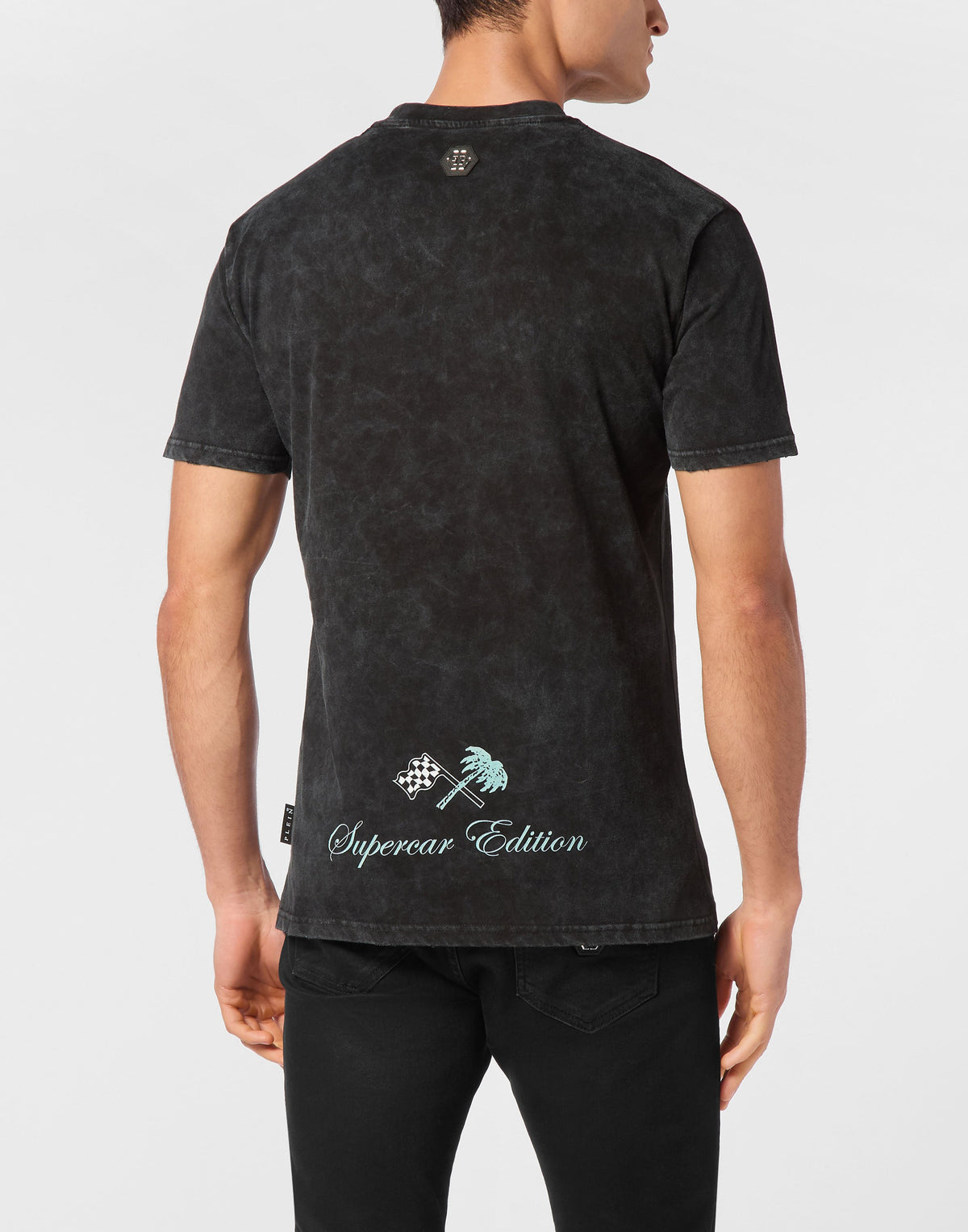 Philipp Plein｜Jersey T-shirt Round Neck SS Racing Club Men's T-Shirt