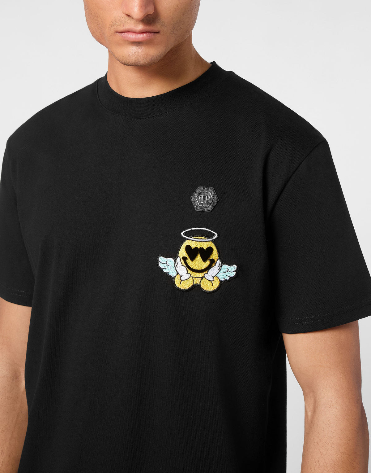 Philipp Plein｜Jersey T-shirt Round Neck SS Smile Men's T-Shirt