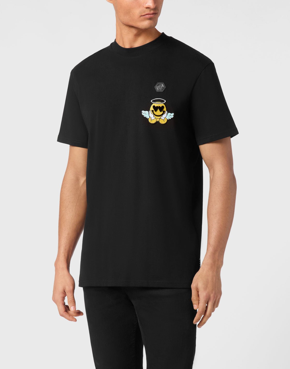 Philipp Plein｜Jersey T-shirt Round Neck SS Smile Men's T-Shirt
