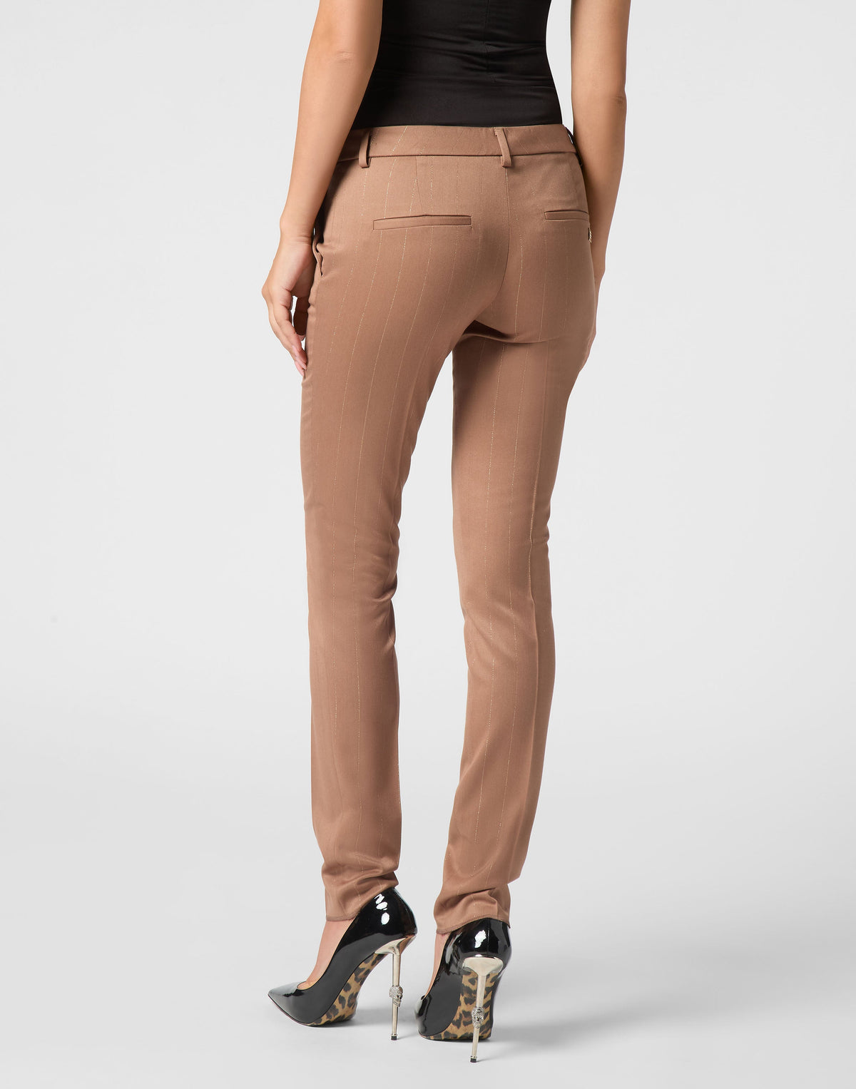 Philipp Plein｜Pinstripe Chinos Fit Trousers Women's Trousers