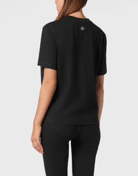 Philipp Plein｜Jersey T-Shirt Man Fit Round Neck SS Logo Women's T-Shirt
