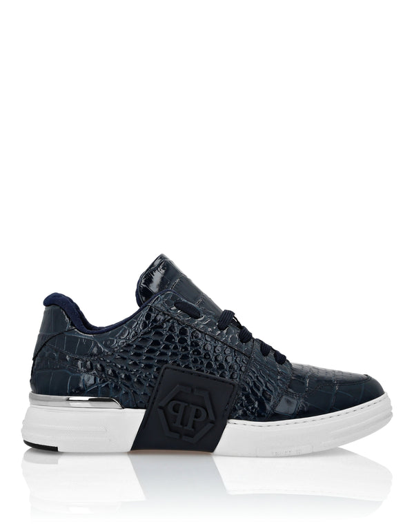 Philipp Plein｜Croco Printed Leather Lo-Top Sneakers Hexagon Men's Sneakers