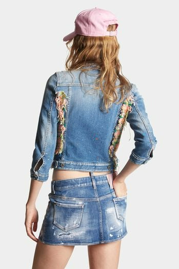 DSQUARED2｜MEDIUM SPOTS WASH JEANS JACKET Women's Denim Jacket