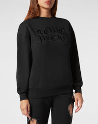 Philipp Plein｜Padded Shoulder Sweatshirt Roundneck Heart Women's Sweatshirt