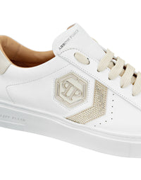 Philipp Plein｜Lo-Top Leather Arrow Force Strass Sneakers Women's Sneakers