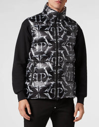 Philipp Plein｜Nylon Puffer Vest Chrome black Men's Down Jacket