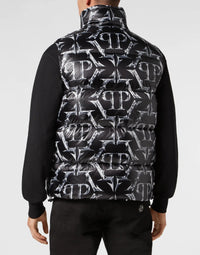Philipp Plein｜Nylon Puffer Vest Chrome black Men's Down Jacket