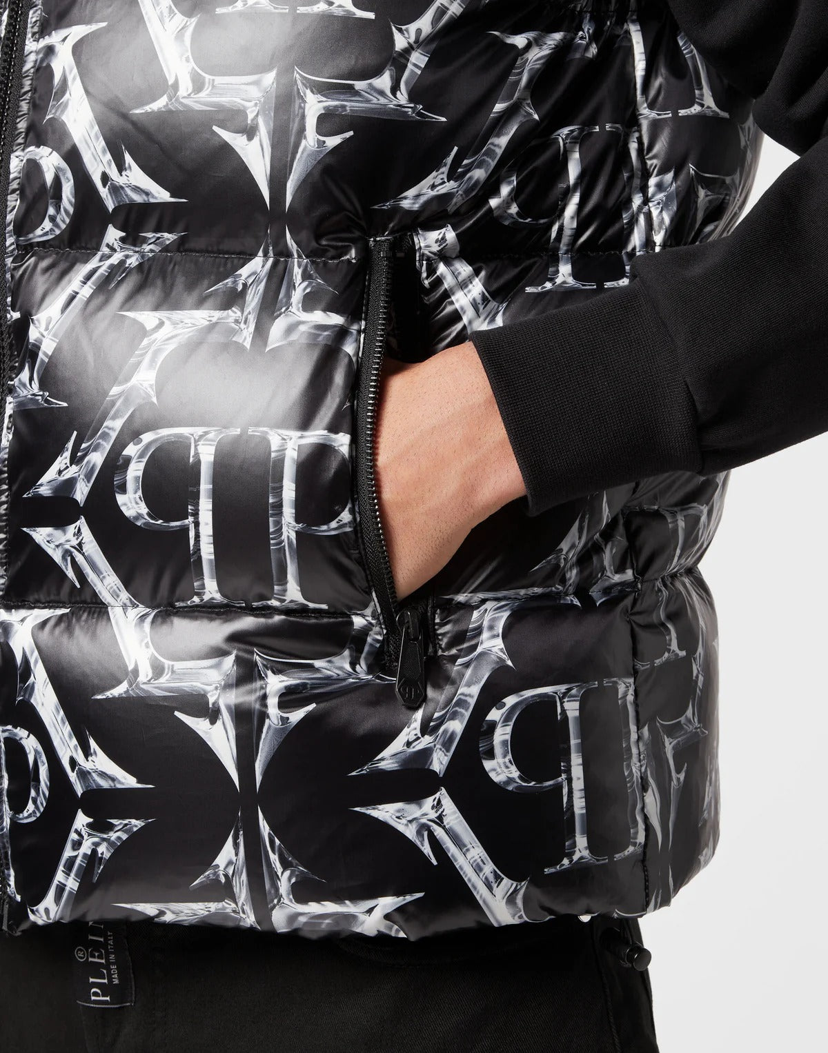 Philipp Plein｜Nylon Puffer Vest Chrome black Men's Down Jacket